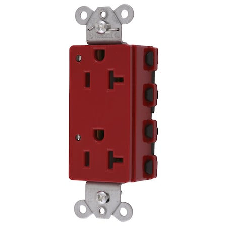 Hubbell Wiring Device-Kellems Straight Blade Receptacle, 5-20R, 20 A, 125V AC, 2 Pole, 3 Wire, Flush Mount, Grounded SNAP2162RL